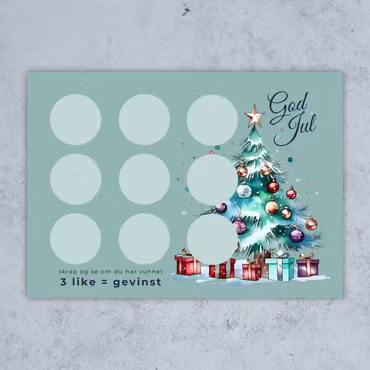 Skrap og vinn - Julekort