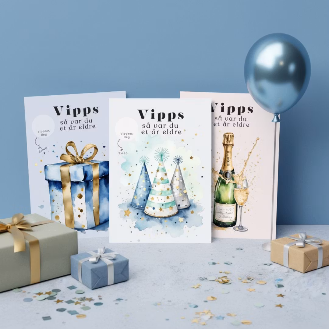 3pk Vipps Skrapekort - Bursdagsmix