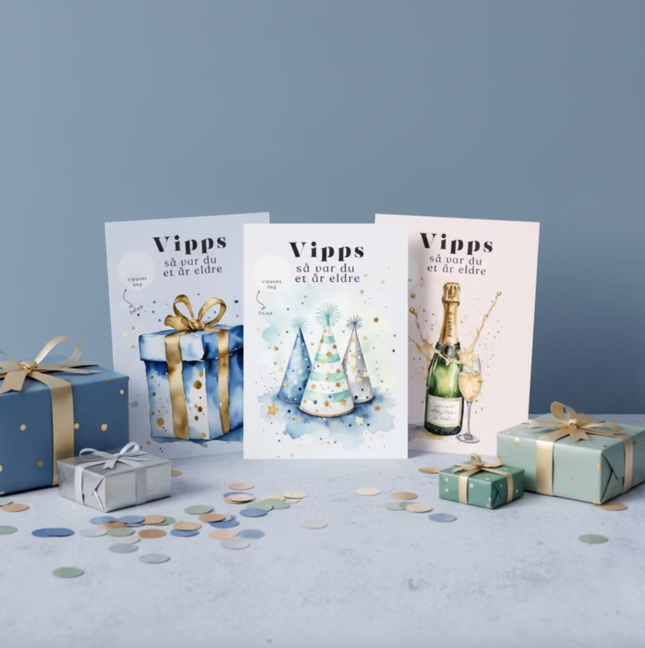3pk Vipps Skrapekort - Bursdagsmix