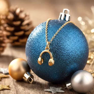 Lily Charmed - Headphones Gold Necklace