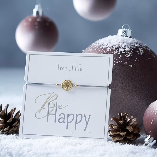 Crystals HCA Jewellery -  "Be Happy Bracelet" - Goldplated  Tree of Life