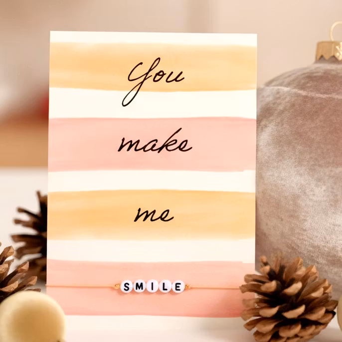 By Vivi: Bracelet Card - You make me Smile