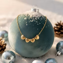 The Vintage Pearl - "All My Loves Gold Necklace" - 4 Hearts