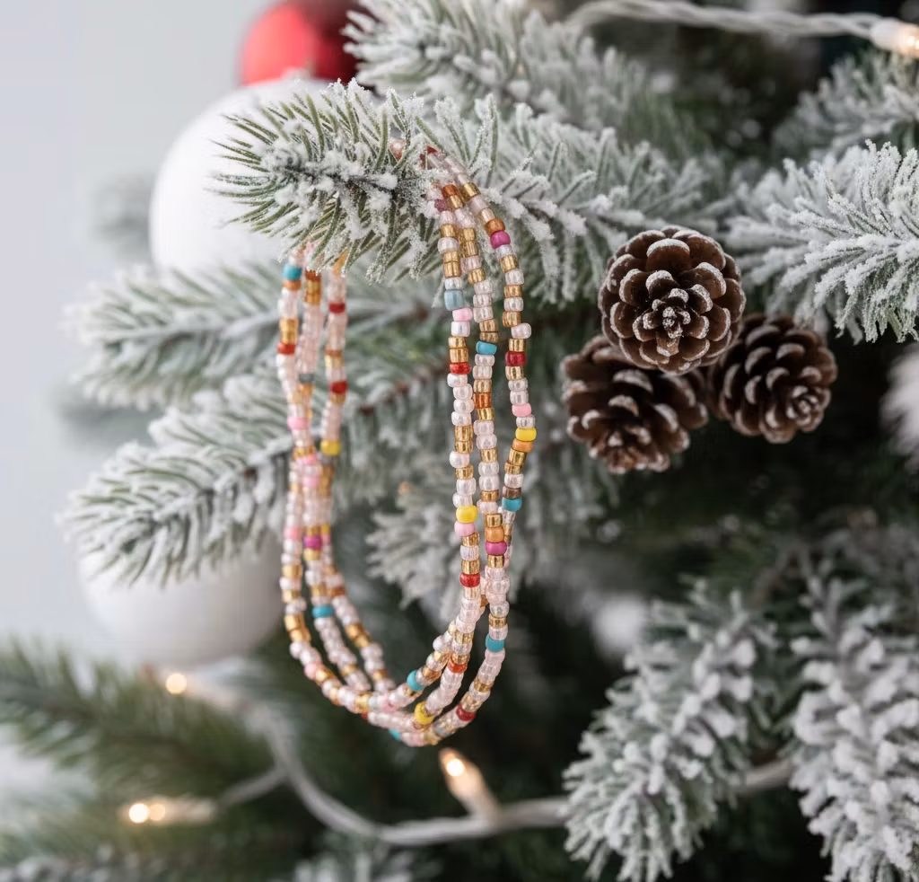 3pk Glass Beads Stretch Bracelet