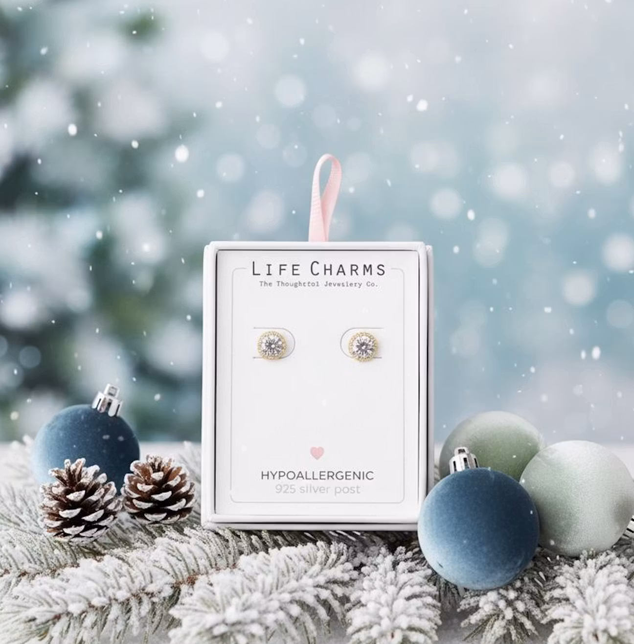 ´Life Charms - Crystal Gullbelagte Øredobber