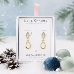 Life Charms - Gullbelagte Øredobber