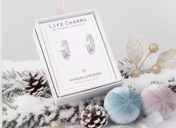 Life Charms - Circle Silver hoops