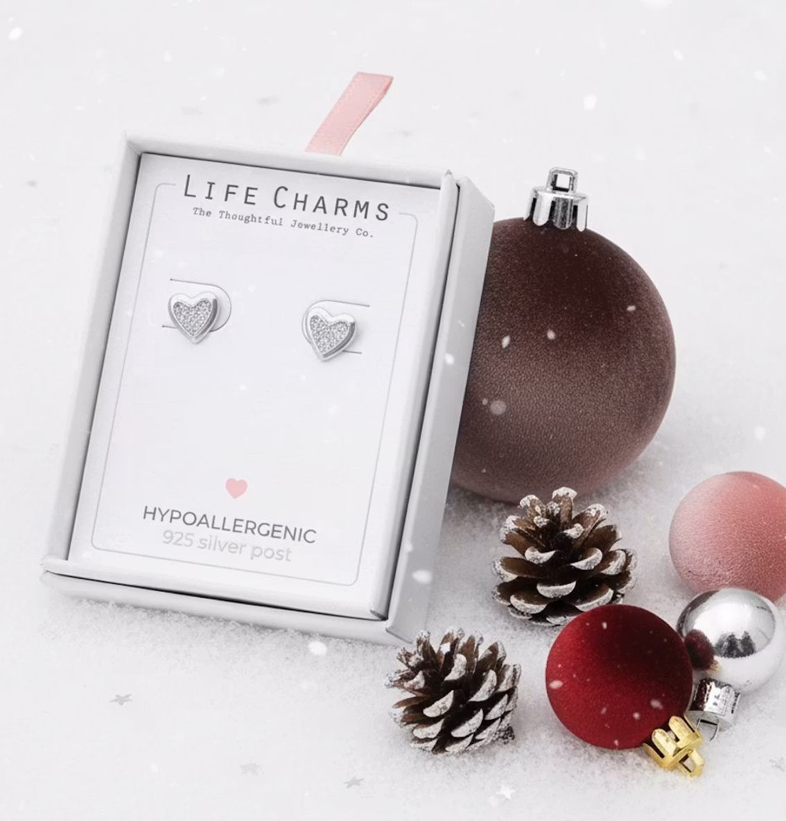 Life Charms - Hjerte Sølv øredobber