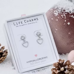 Life Charms - Hjerte Sølv øredobber