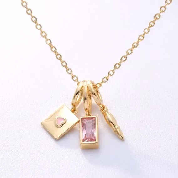 Love Letter Charm Gullkjede