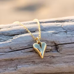 Dainty Puff Heart  Gullkjede