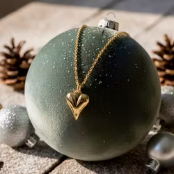 Dainty Puff Heart  Gullkjede