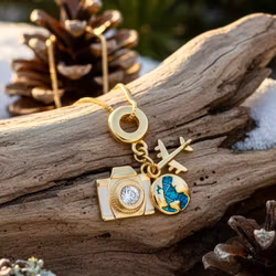 Travel Charm Gullkjede