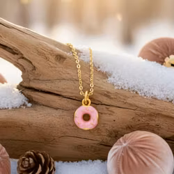Pink Donut  Gullkjede