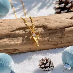 Chic & Lekent  Martini Glass Gullkjede