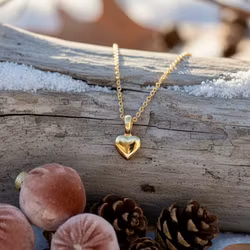Gullkjede - Puffed Heart