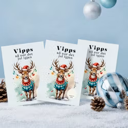 3pk Vipps Julekort - Reinsdyr