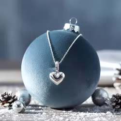 Sølvekjede - Puffed Heart