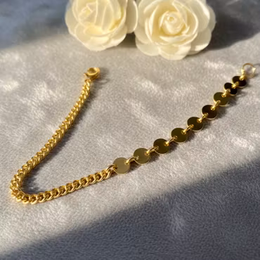 Kono & Co: Curb and Dot Gold Bracelet