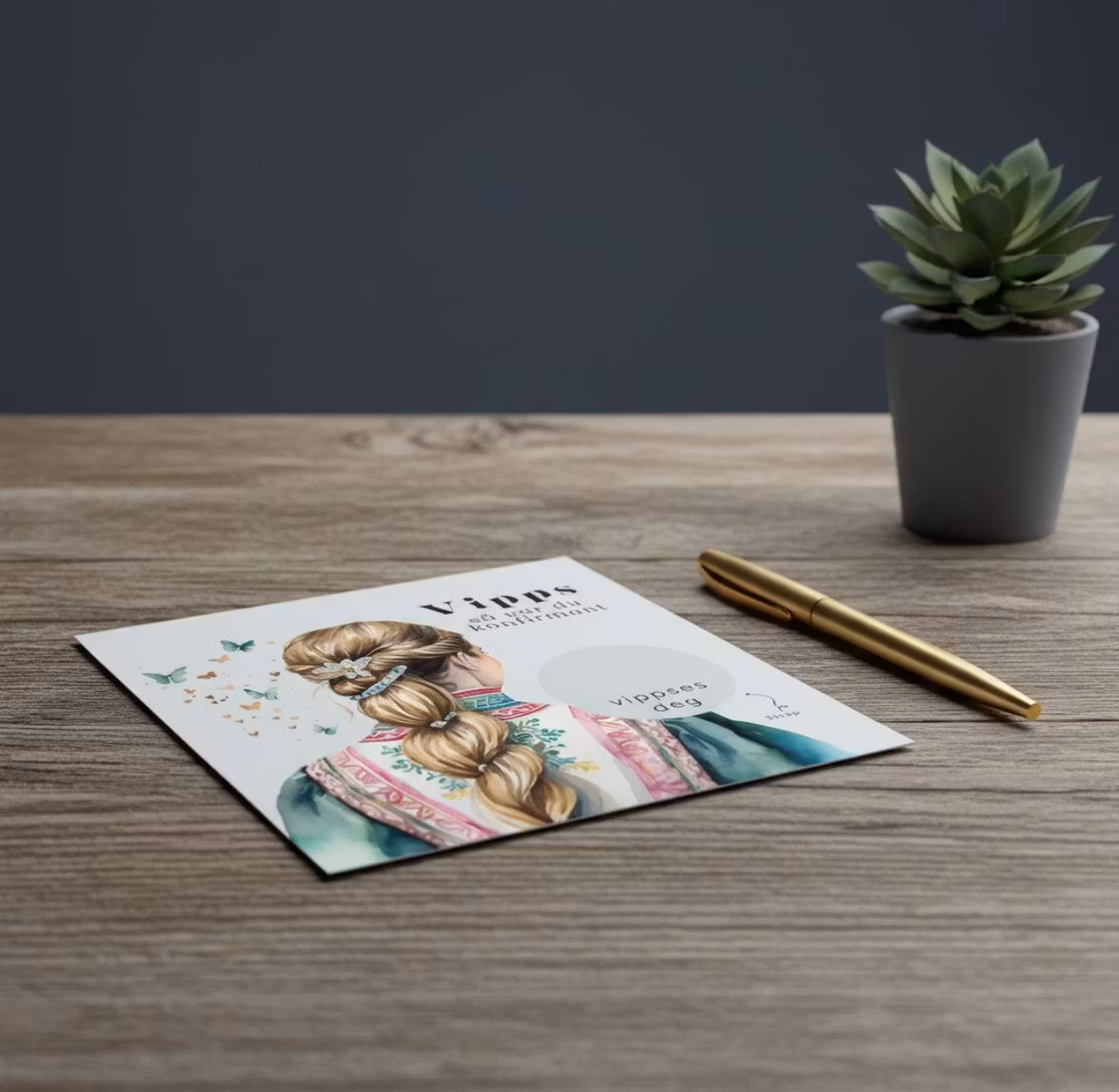 Vipps Konfirmasjonskort  - Festdrakt