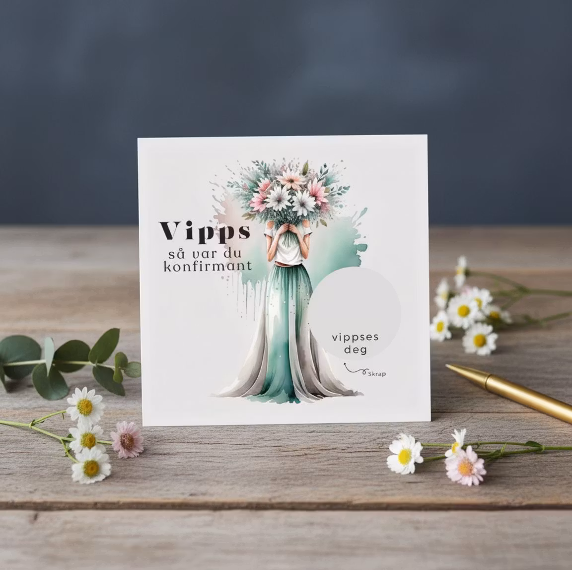 Vipps Konfirmasjonskort  - Flowergirl