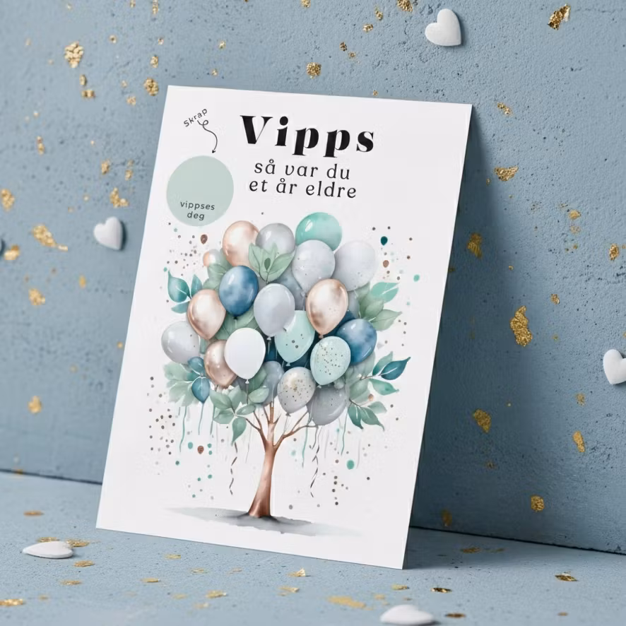 Vipps Bursdagskort - Ballongtre