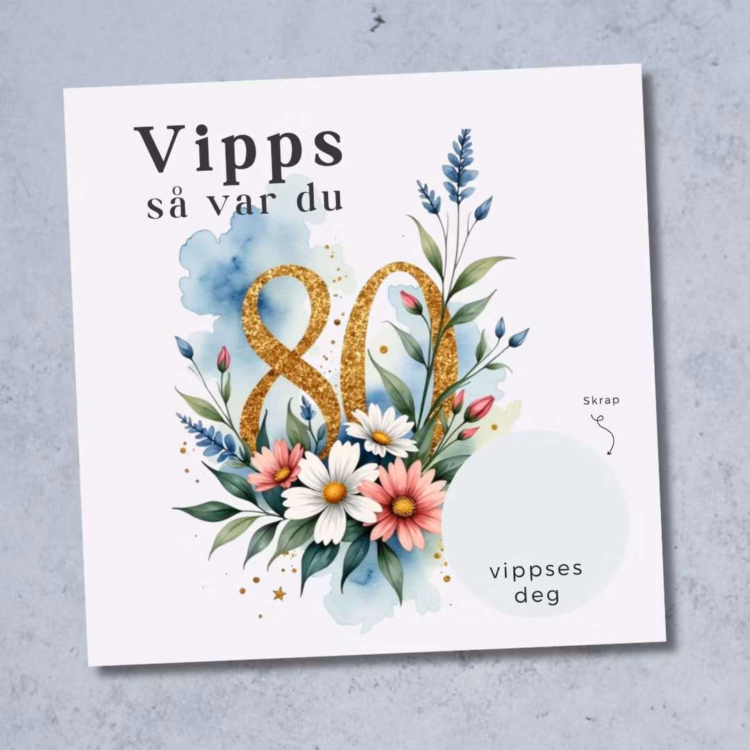 Vipps Bursdagskort - 80år