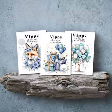 3pk Vipps Skrapekort - Bursdagsmix