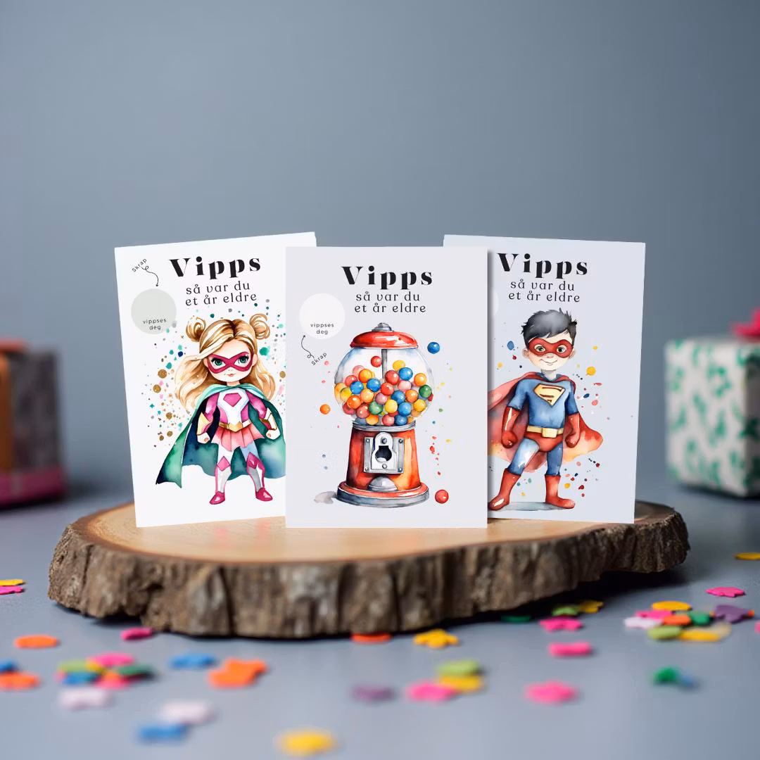 3pk Vipps Skrapekort - Bursdagsmix