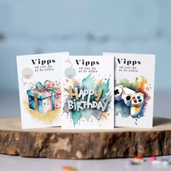 3pk Vipps Skrapekort - Bursdagsmix