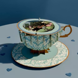 A Cup of Tea Pop Up Card - Hummingbirds