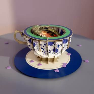 A Cup of Tea Pop Up Card - Fox