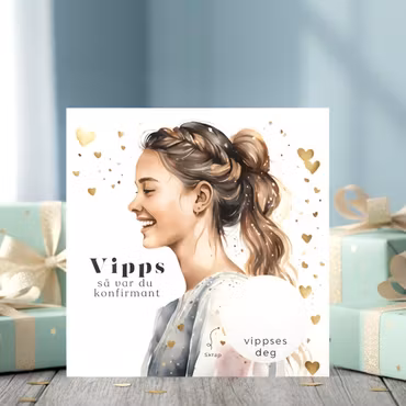 Vipps Konfirmasjonskort  - Hjertejente