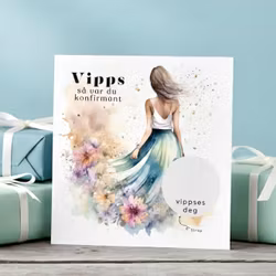 Vipps Konfirmasjonskort  - Blomsterkjole