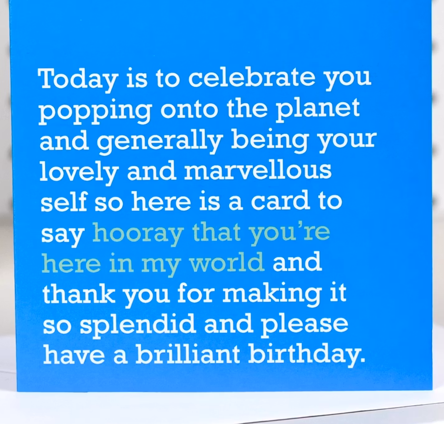 The Right Lines kort - "Hooray That You're Here"