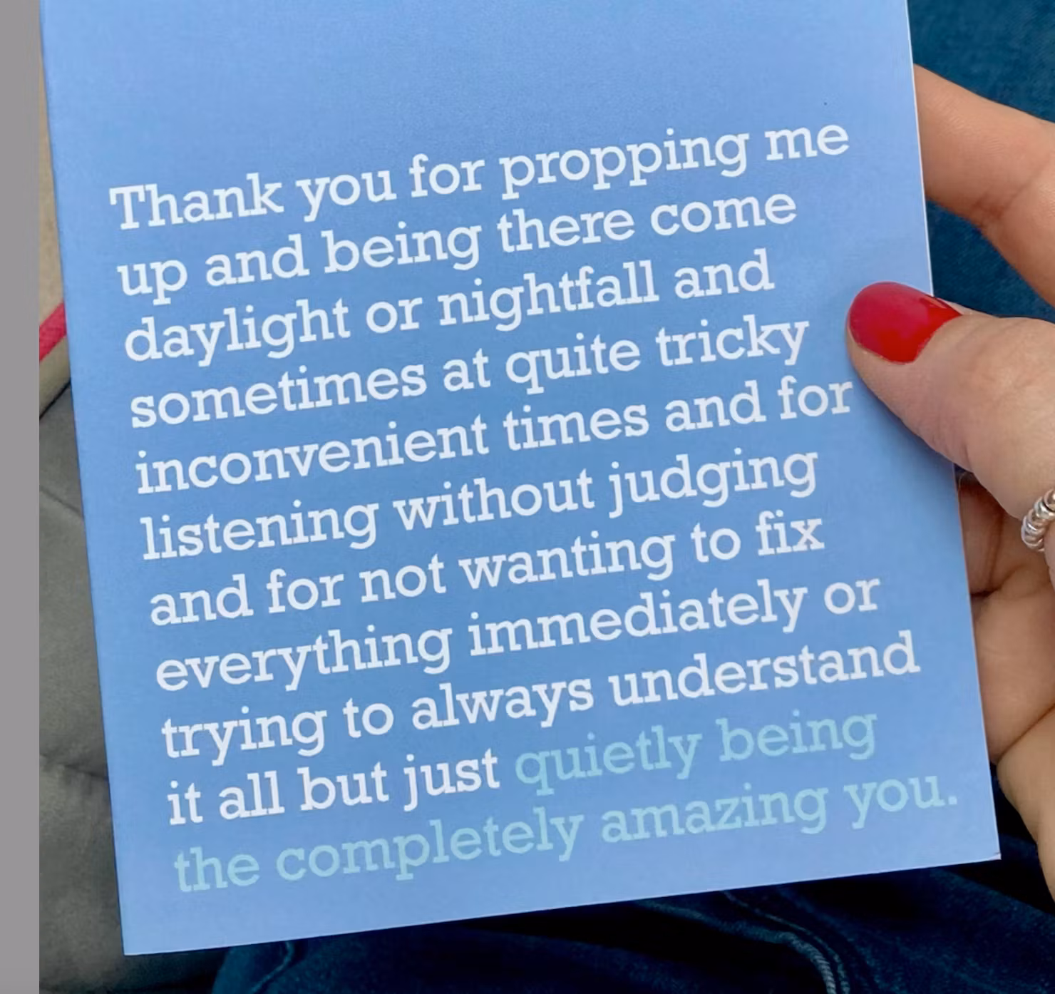 The Right Lines kort - "The Completely Amazing You"