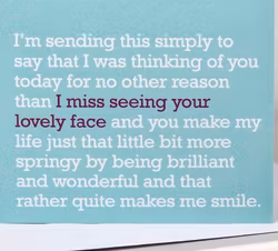 The Right Lines kort - ‘I Miss Seeing Your Lovely Face’