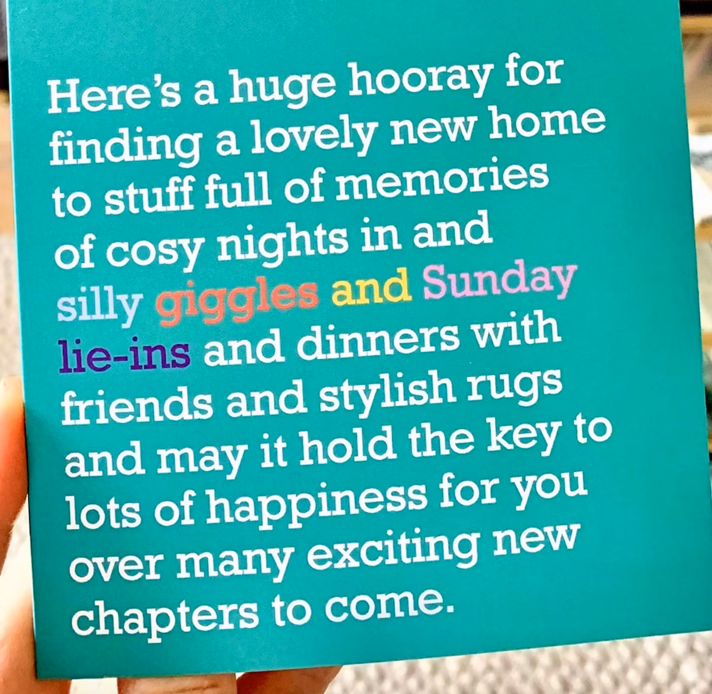 The Right Lines kort - ‘Giggles and Sunday Lie-Ins’