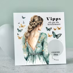 Vipps Konfirmasjonskort - Sommerfugl