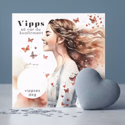 Vipps Konfirmasjonskort  - Sommerfugl