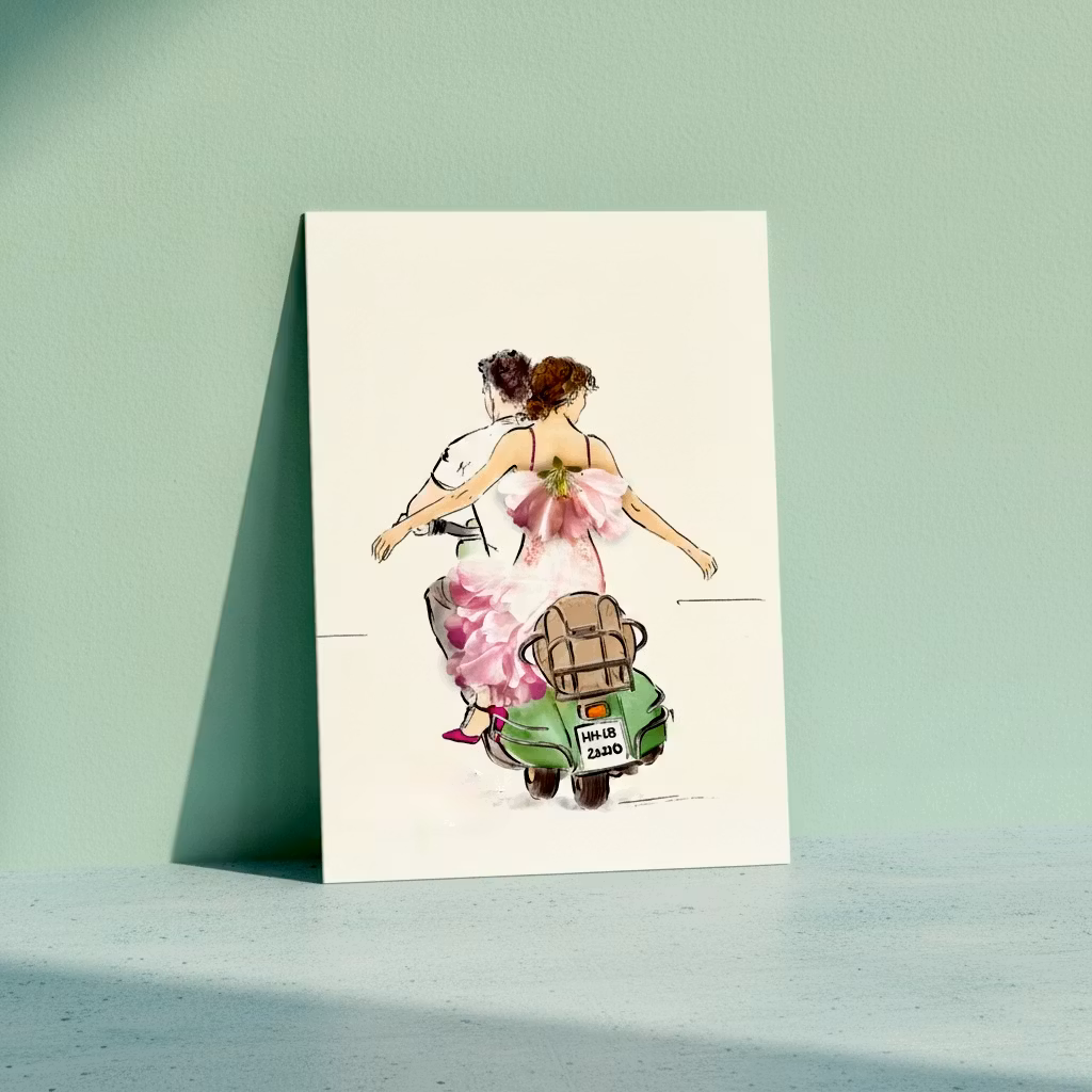 Lütteblüten kort - Søndagstur på moped