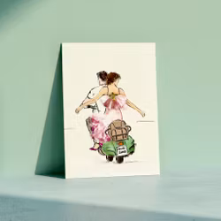 Lütteblüten kort - Søndagstur på moped