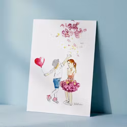 Lütteblüten kort - Barn med ballong