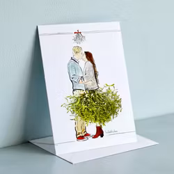 Lütteblüten kort - Kyss under misteltein