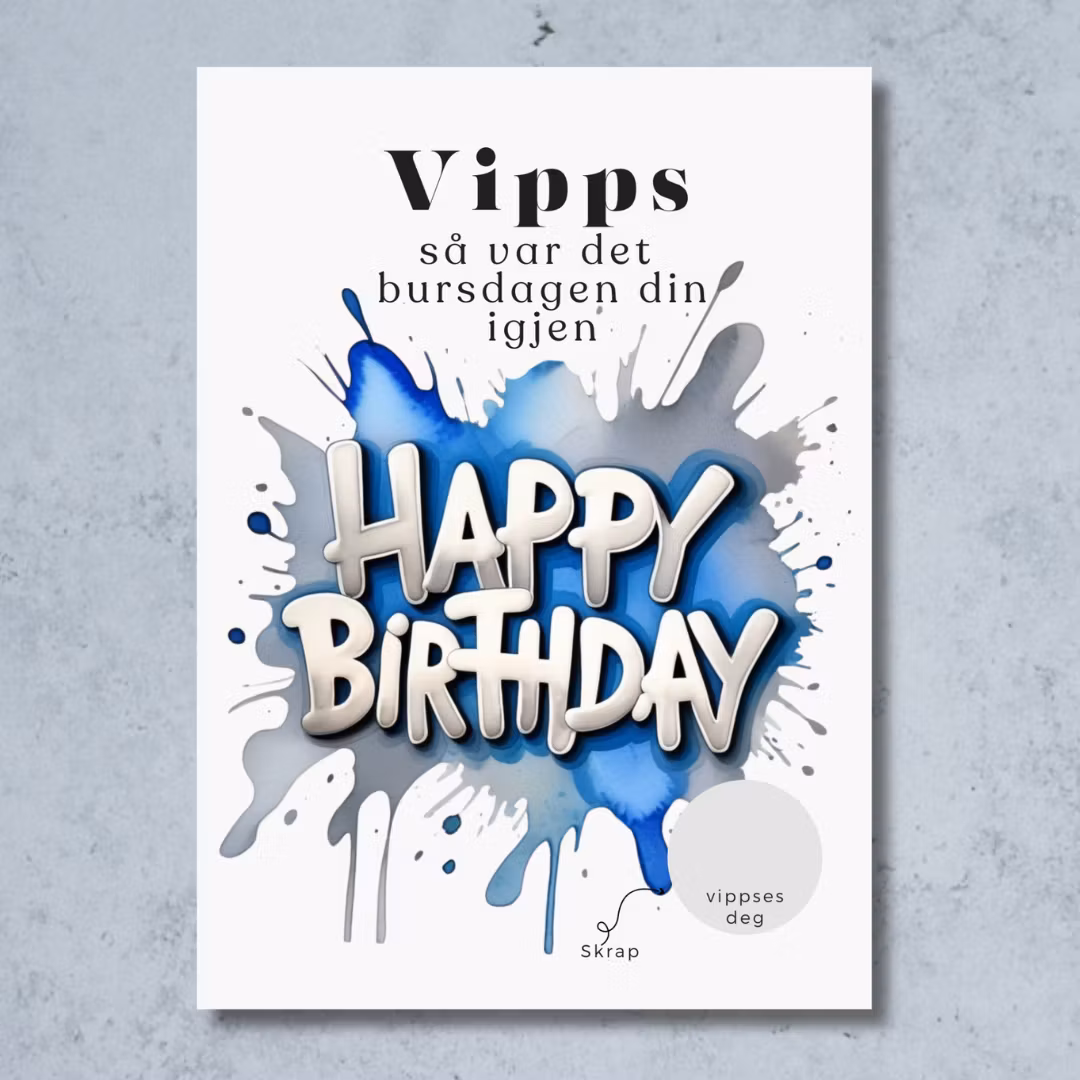 Vipps Bursdagskort - Happy Birthday