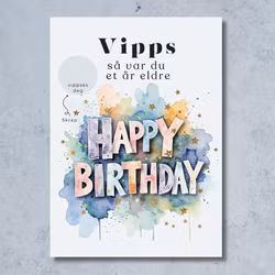Vipps Bursdagskort - Happy Birthday