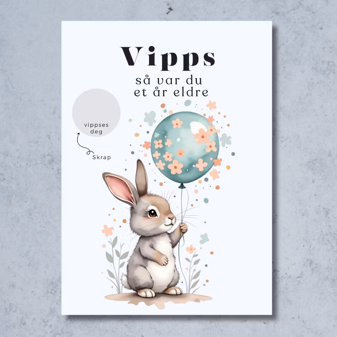 Vipps Bursdagskort - Kanin