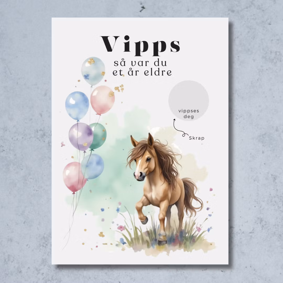 Vipps Bursdagskort - Hest