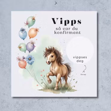 Vipps Konfirmasjonskort - Hest