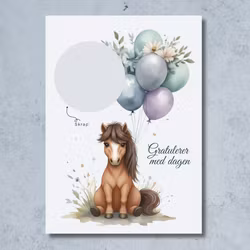 Bursdag Skrapekort - Hest